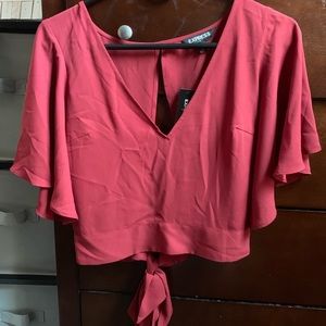 Express Dark Red Crop Top